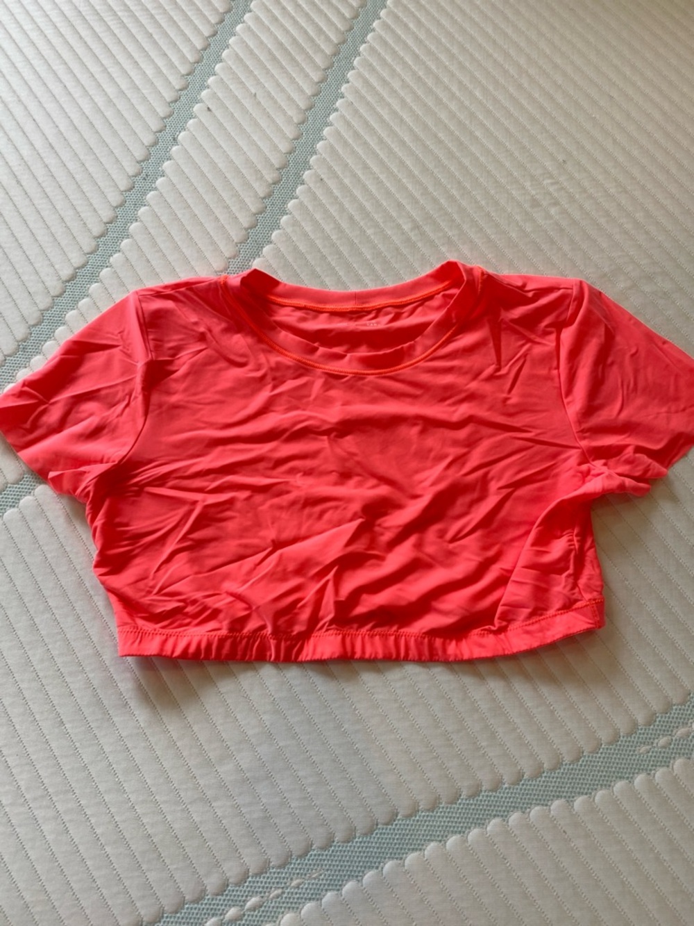 Aerie Neon Coral Crop T-Shirt